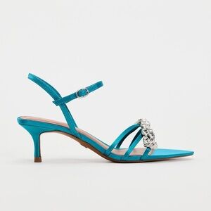 Turquoise Zara Hells with rhinestones